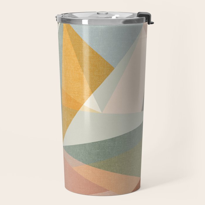 modern triangle mosaic - multi Travel Mug Gallery Image 2