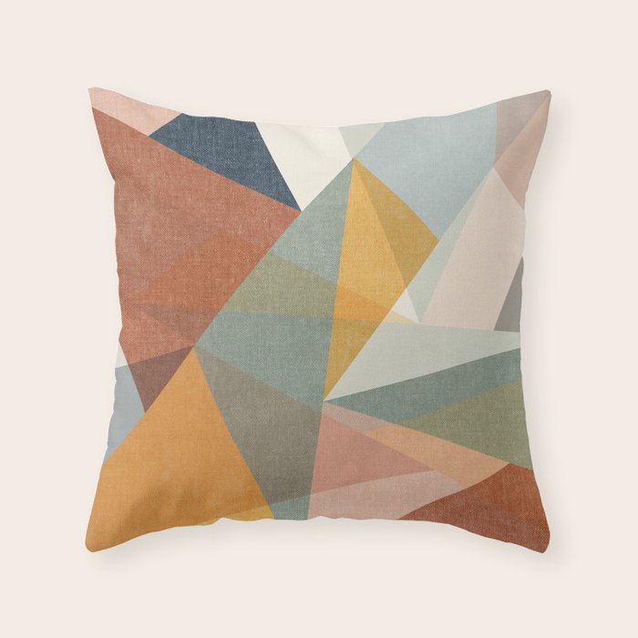 modern triangle mosaic - multi Throw Pillow Gallery Image 6