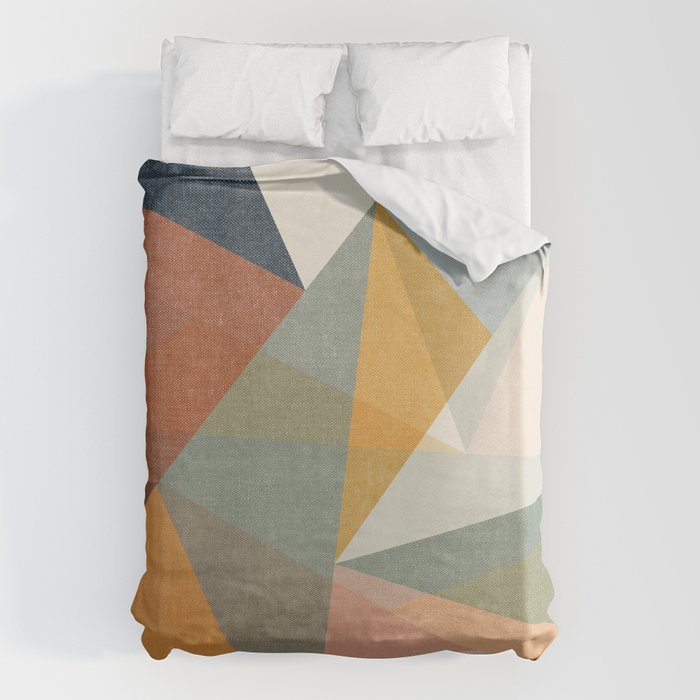 modern triangle mosaic - multi Duvet Cover Gallery Image 6