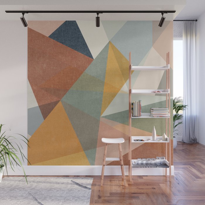 modern triangle mosaic - multi Wall Mural Gallery Image 1