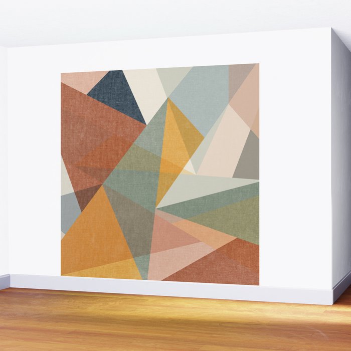 modern triangle mosaic - multi Wall Mural Gallery Image 2