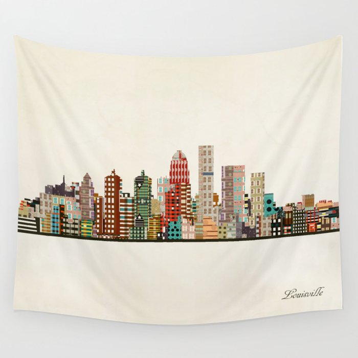 louisville kentucky skyline Wall Tapestry Gallery Image 4