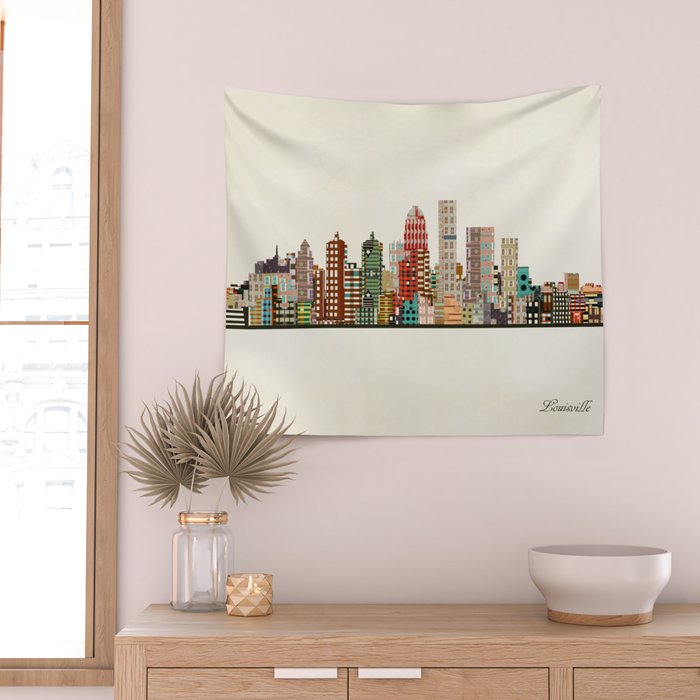 louisville kentucky skyline Wall Tapestry Gallery Image 2