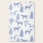 HORSES and TREES Blue Monochrome Toile Pattern  Cutting Board Gallery Image 1