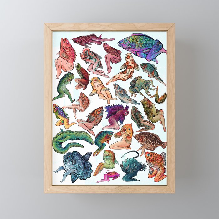 Reverse Mermaids Mini Art Print Gallery Image 1