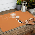 Bunny and Dandelion Bouquet Outdoor Rug Gallery Image 2