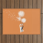 Bunny and Dandelion Bouquet Outdoor Rug Gallery Image 1
