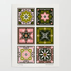 Talavera Mexican Tile - Blush & Sage Palette Poster Gallery Image 4