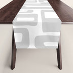 Retro Mid Century Modern Abstract Pattern 731 Winter Gray Table Runner Gallery Image 1