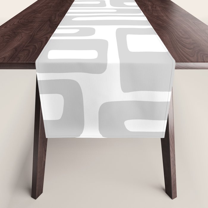 Retro Mid Century Modern Abstract Pattern 731 Winter Gray Table Runner Gallery Image 1