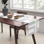 Retro Mid Century Modern Abstract Pattern 731 Winter Gray Table Runner Gallery Image 2