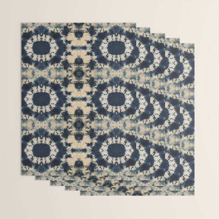 Deep Indigo Circle Shibori Wrapping Paper Gallery Image 3