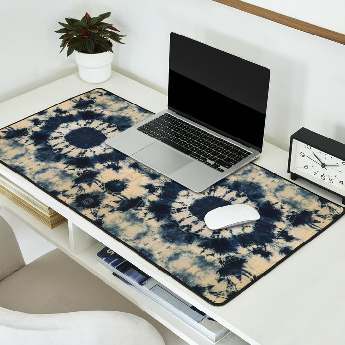 Deep Indigo Circle Shibori Desk Mat Gallery Image 2