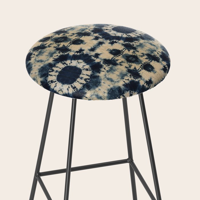 Deep Indigo Circle Shibori Stool Gallery Image 2