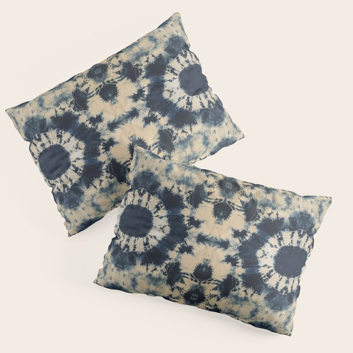 Deep Indigo Circle Shibori Pillow Sham Gallery Image 1