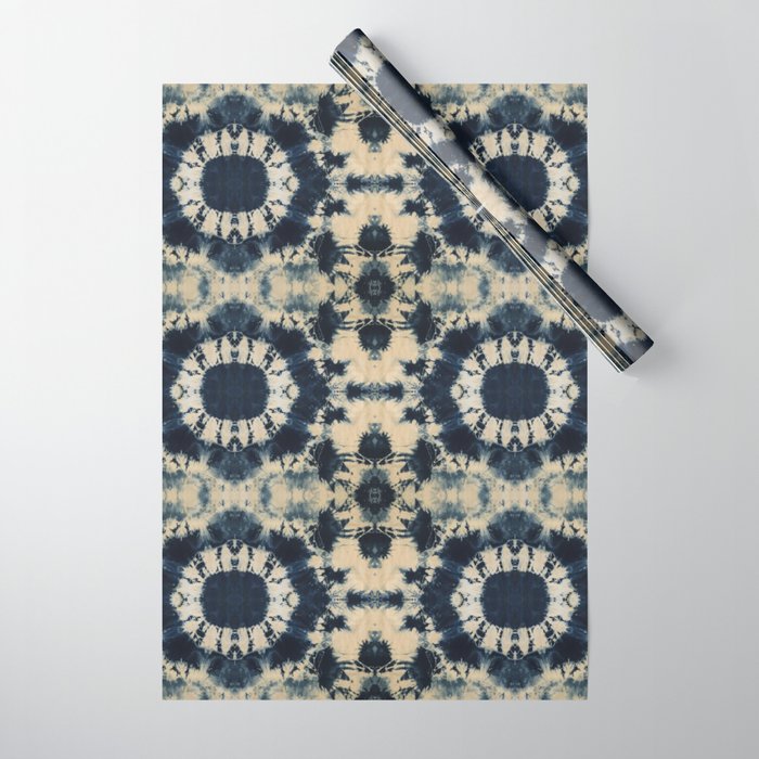 Deep Indigo Circle Shibori Wrapping Paper Gallery Image 1