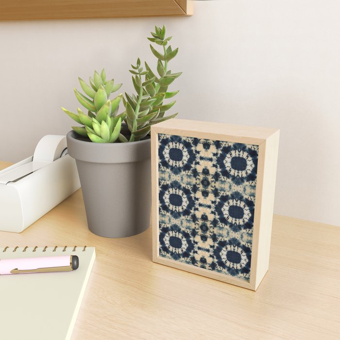 Deep Indigo Circle Shibori Mini Art Print Gallery Image 2