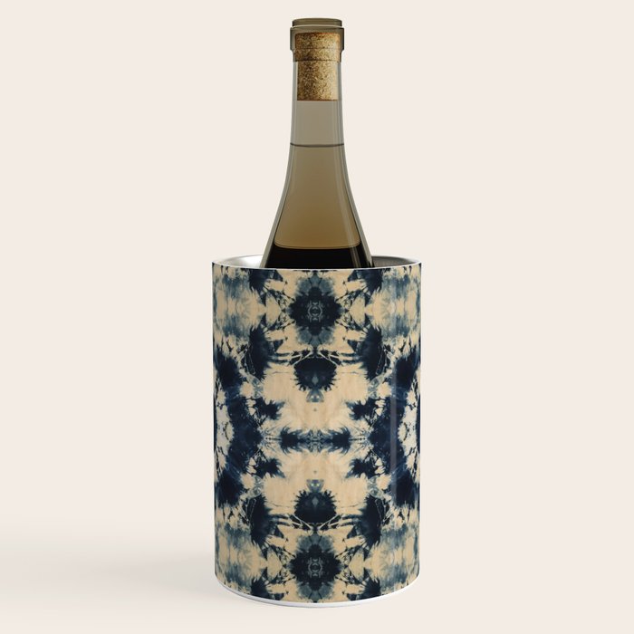 Deep Indigo Circle Shibori Wine Chiller Gallery Image 1