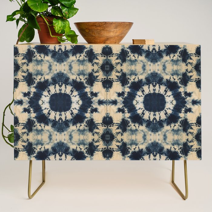 Deep Indigo Circle Shibori Credenza Gallery Image 1