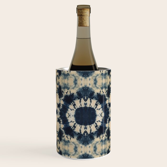 Deep Indigo Circle Shibori Wine Chiller Gallery Image 3