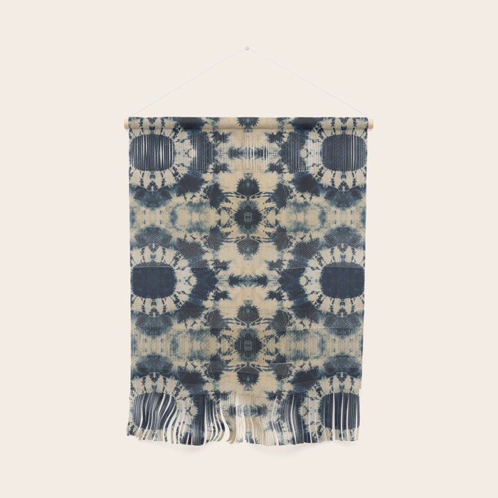 Deep Indigo Circle Shibori Wall Hanging Gallery Image 1