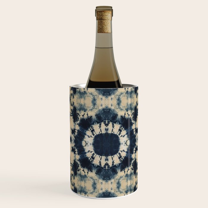 Deep Indigo Circle Shibori Wine Chiller Gallery Image 2
