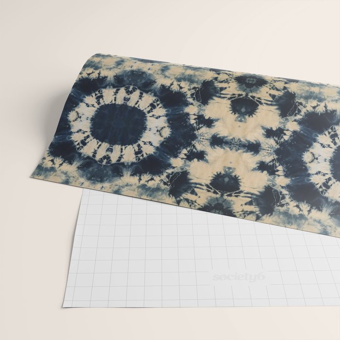 Deep Indigo Circle Shibori Wrapping Paper Gallery Image 2