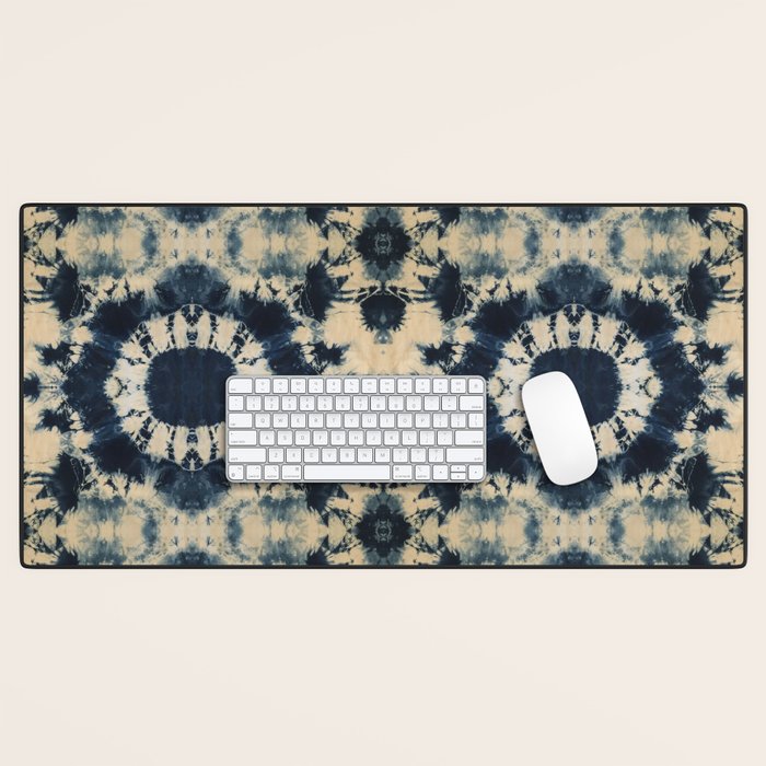 Deep Indigo Circle Shibori Desk Mat Gallery Image 1