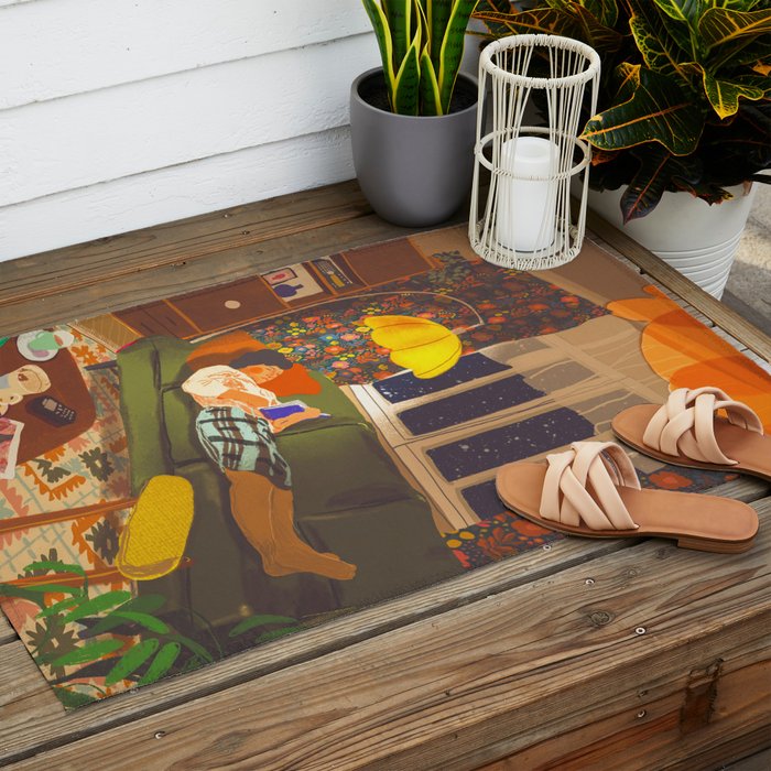 Evening book reader Outdoor Rug Gallery Image 2