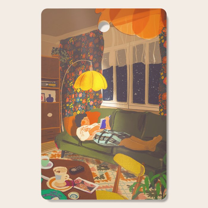 Evening book reader Cutting Board Gallery Image 1