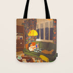 Evening book reader Tote Bag Gallery Image 1