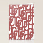 Mid Century Modern Loops Abstract Pattern in Light Maroon and White Stationery Card Gallery Image 2