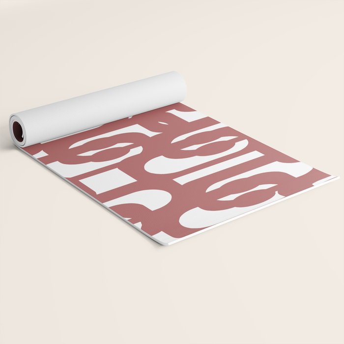 Mid Century Modern Loops Abstract Pattern in Light Maroon and White Yoga Mat Gallery Image 2