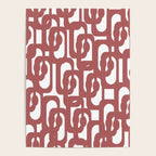 Mid Century Modern Loops Abstract Pattern in Light Maroon and White Poster Gallery Image 4