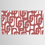 Mid Century Modern Loops Abstract Pattern in Light Maroon and White Tablecloth Gallery Image 2