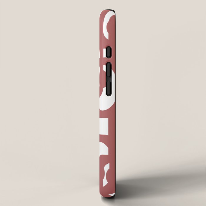 Mid Century Modern Loops Abstract Pattern in Light Maroon and White iPhone Case Gallery Image 2
