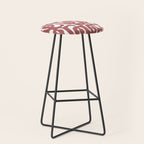 Mid Century Modern Loops Abstract Pattern in Light Maroon and White Stool Gallery Image 1
