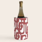 Mid Century Modern Loops Abstract Pattern in Light Maroon and White Wine Chiller Gallery Image 2