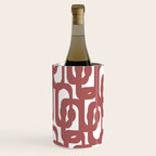 Mid Century Modern Loops Abstract Pattern in Light Maroon and White Wine Chiller Gallery Image 1