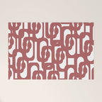 Mid Century Modern Loops Abstract Pattern in Light Maroon and White Welcome Mat Gallery Image 1