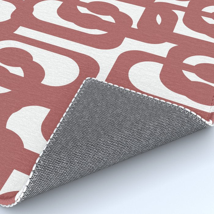 Mid Century Modern Loops Abstract Pattern in Light Maroon and White Rug Gallery Image 4