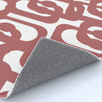 Mid Century Modern Loops Abstract Pattern in Light Maroon and White Rug Gallery Image 4
