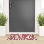 Mid Century Modern Loops Abstract Pattern in Light Maroon and White Welcome Mat Gallery Image 3