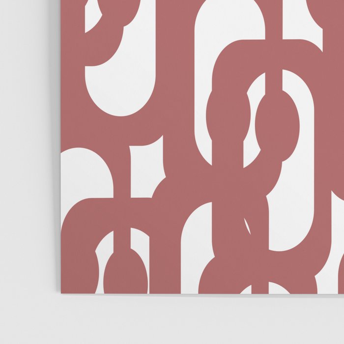 Mid Century Modern Loops Abstract Pattern in Light Maroon and White Poster Gallery Image 3
