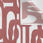 Mid Century Modern Loops Abstract Pattern in Light Maroon and White Wall Tapestry Gallery Image 3