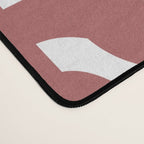 Mid Century Modern Loops Abstract Pattern in Light Maroon and White Desk Mat Gallery Image 4