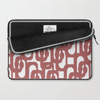 Mid Century Modern Loops Abstract Pattern in Light Maroon and White Laptop Sleeve Gallery Image 2