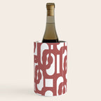 Mid Century Modern Loops Abstract Pattern in Light Maroon and White Wine Chiller Gallery Image 3