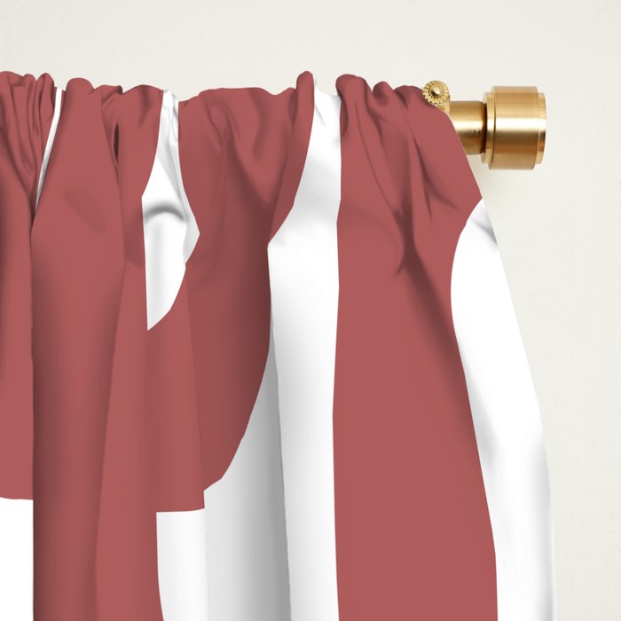 Mid Century Modern Loops Abstract Pattern in Light Maroon and White Window Curtain Gallery Image 2