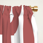 Mid Century Modern Loops Abstract Pattern in Light Maroon and White Window Curtain Gallery Image 2